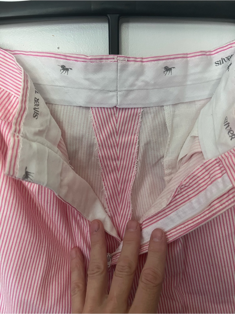 Silver Unicorn Sears vintage Pink Striped Pants 80s 5/6 - Picture 2 of 4